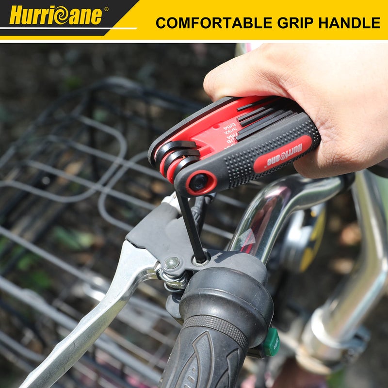 Hurricane مجموعة مفاتيح ألين القابلة للطي 25 قطعة من هوريكان، SAE، مقياس متري، مجموعة توركس، فولاذ كروم فانيوم، مجموعة مفاتيح ألين محمولة 3 عبوات للإصلاحات المنزلية الأساسية والتطبيقات العامة - Image 5